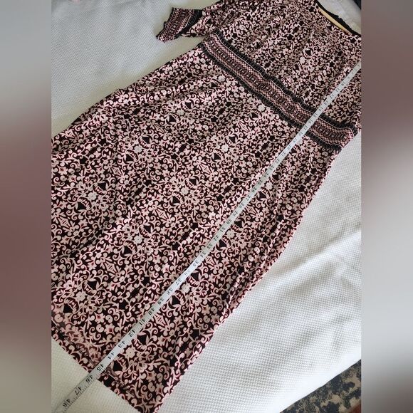 Liz Claiborne Pink Black Sheath Dress 3/4 Sleeve - Picture 7 of 12